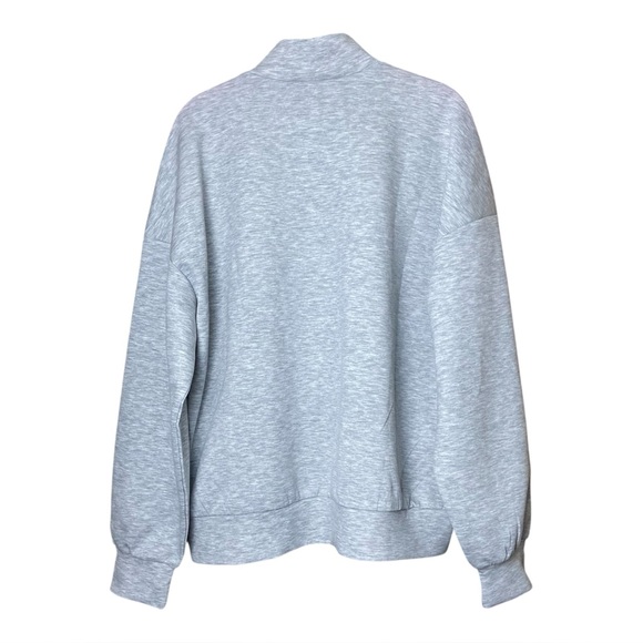 Halara Mock-neck Relaxed Casual NWT Sweatshirt Small Grey Athleisure W Pockets - Picture 5 of 6